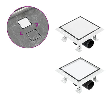 Duschablauf 2-in-1 Flacher und Flieseneinsatz-Deckel 15×15 cm